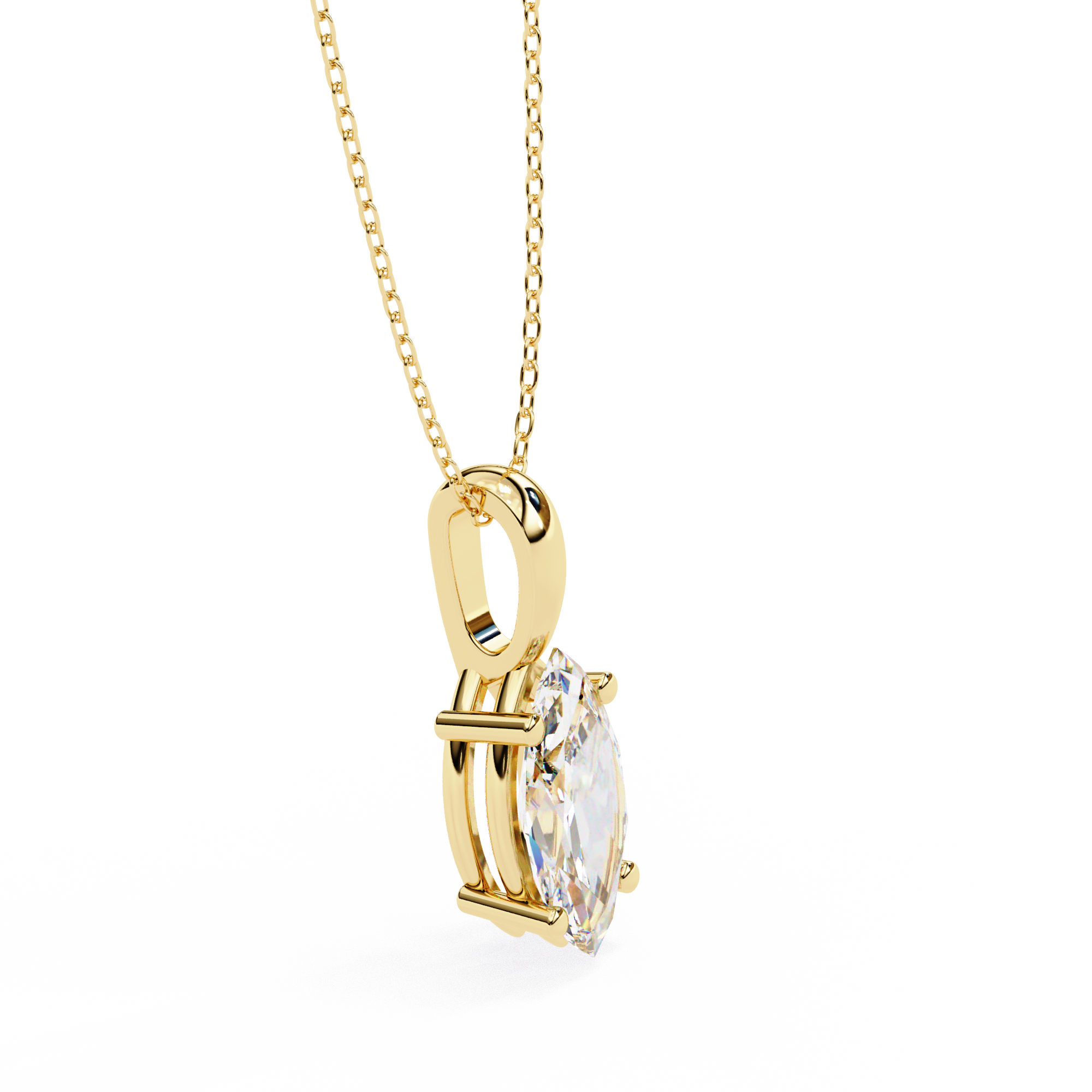 Solitairekart 0.93ct  Marquise-Cut Natural Diamond Solitaire Pendant-H Color, VS1 Clarity